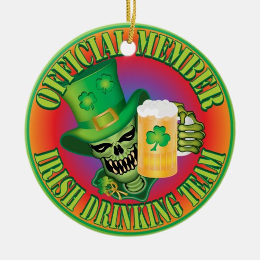 Ierse Drink teamschedel Keramisch Ornament (Voorkant)