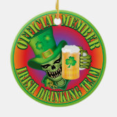 Ierse Drink teamschedel Keramisch Ornament (Achterkant)