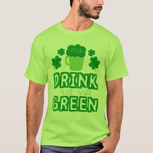 Ierse Drink tot jaar groen T-shirt (Voorkant)