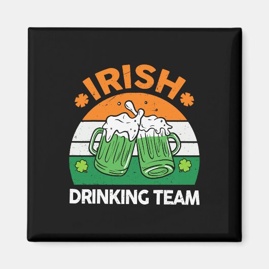Ierse drinkteam drinkt St. Patrick's Day-bier Magneet (Voorkant)