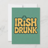 Ierse Dronken Grappige St. Patrick Feest Art Feestdagenkaart (Voorkant)