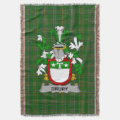 Ierse Drury of McDrury wapenschild Familie Crest Deken (Voorkant Verticaal)