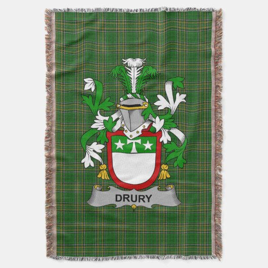 Ierse Drury of McDrury wapenschild Familie Crest Deken (Voorkant Verticaal)