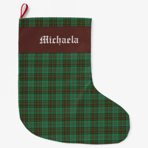Ierse Dublin Groen Tartan Grote Kerstsok