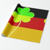 Ierse Duitse vlag Shamrock Clover St. Patrick Cadeaupapier (Uitgerold)