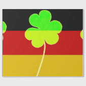 Ierse Duitse vlag Shamrock Clover St. Patrick Cadeaupapier (Vlak)