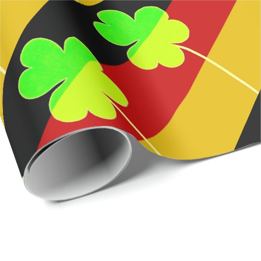 Ierse Duitse vlag Shamrock Clover St. Patrick Cadeaupapier (Rol Hoek)