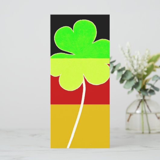 Ierse Duitse vlag Shamrock Clover St. Patrick Fun (Staand voorkant)