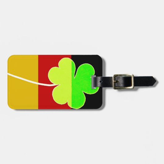 Ierse Duitse vlag Shamrock Clover St. Patrick Fun Bagagelabel (Voorkant horizontaal)