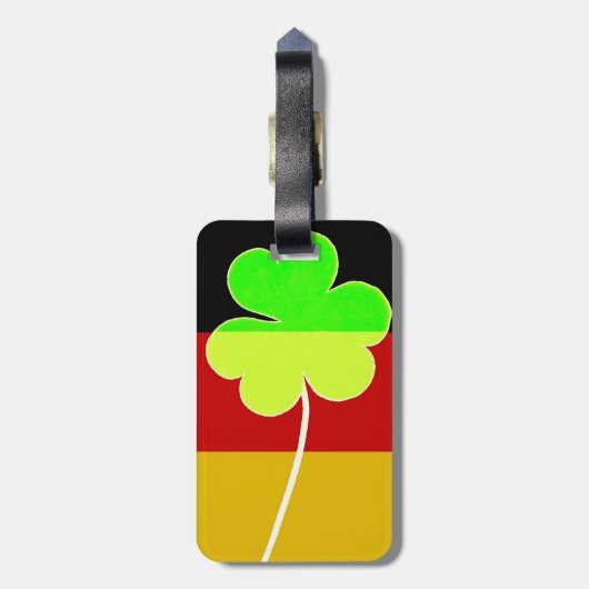 Ierse Duitse vlag Shamrock Clover St. Patrick Fun Bagagelabel (Achterkant verticaal)
