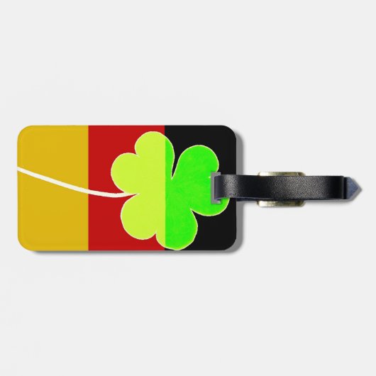 Ierse Duitse vlag Shamrock Clover St. Patrick Fun Bagagelabel (Achterkant horizontaal)