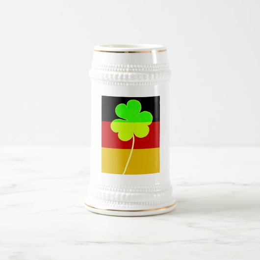 Ierse Duitse vlag Shamrock Clover St. Patrick Fun Bierpul (Center)