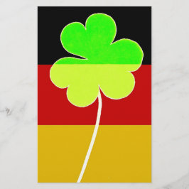 Ierse Duitse vlag Shamrock Clover St. Patrick Fun Briefpapier
