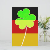 Ierse Duitse vlag Shamrock Clover St. Patrick Fun Briefpapier (Staand voorkant)