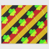 Ierse Duitse vlag Shamrock Clover St. Patrick Fun Cadeaupapier (Vlak)