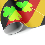 Ierse Duitse vlag Shamrock Clover St. Patrick Fun Cadeaupapier (Rol Hoek)
