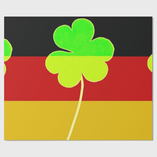 Ierse Duitse vlag Shamrock Clover St. Patrick Fun Cadeaupapier (Vlak)