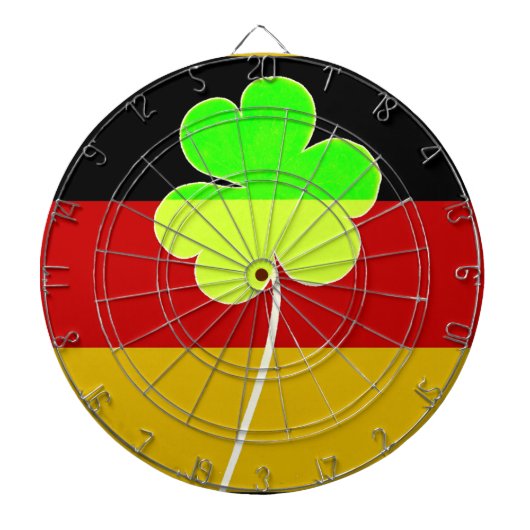 Ierse Duitse vlag Shamrock Clover St. Patrick Fun Dartbord (Voorkant)