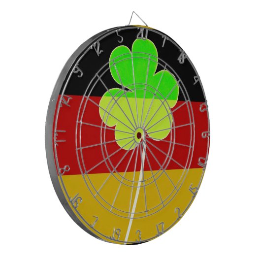 Ierse Duitse vlag Shamrock Clover St. Patrick Fun Dartbord (Voorkant Links)