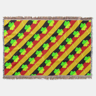 Ierse Duitse vlag Shamrock Clover St. Patrick Fun Deken