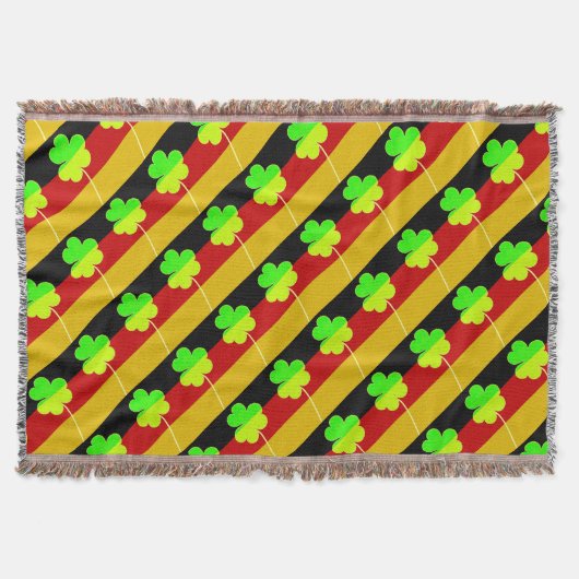 Ierse Duitse vlag Shamrock Clover St. Patrick Fun Deken (Voorkant)