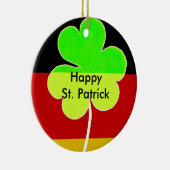 Ierse Duitse vlag Shamrock Clover St. Patrick Fun Keramisch Ornament (Rechts)