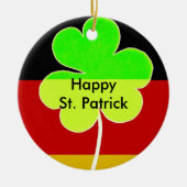 Ierse Duitse vlag Shamrock Clover St. Patrick Fun Keramisch Ornament (Voorkant)