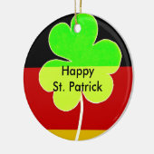 Ierse Duitse vlag Shamrock Clover St. Patrick Fun Keramisch Ornament (Links)