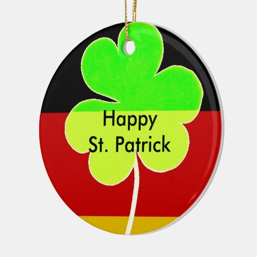 Ierse Duitse vlag Shamrock Clover St. Patrick Fun Keramisch Ornament (Links)