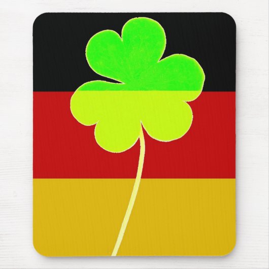 Ierse Duitse vlag Shamrock Clover St. Patrick Fun Muismat (Voorkant)
