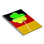 Ierse Duitse vlag Shamrock Clover St. Patrick Fun Notitieboek (Rechterzijde)