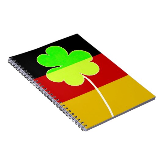 Ierse Duitse vlag Shamrock Clover St. Patrick Fun Notitieboek (Rechterzijde)