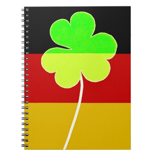 Ierse Duitse vlag Shamrock Clover St. Patrick Fun Notitieboek (Voorkant)