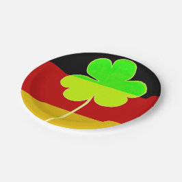 Ierse Duitse vlag Shamrock Clover St. Patrick Fun Papieren Bordje