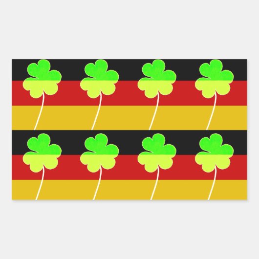 Ierse Duitse vlag Shamrock Clover St. Patrick Fun Rechthoekige Sticker (Voorkant)