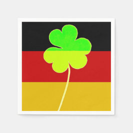 Ierse Duitse vlag Shamrock Clover St. Patrick Fun Servet