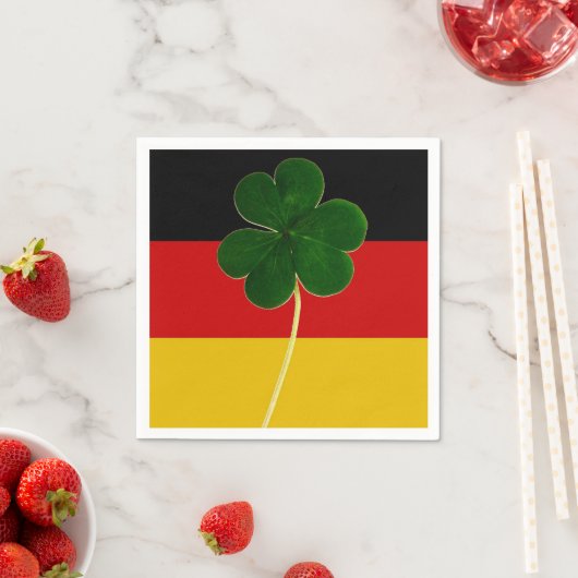 Ierse Duitse vlag Shamrock Clover St. Patrick Fun Servet (Insitu)
