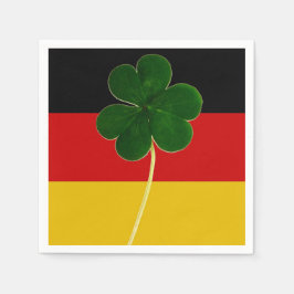 Ierse Duitse vlag Shamrock Clover St. Patrick Fun Servet