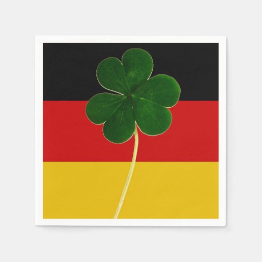 Ierse Duitse vlag Shamrock Clover St. Patrick Fun Servet (Voorkant)