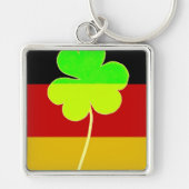 Ierse Duitse vlag Shamrock Clover St. Patrick Fun Sleutelhanger (Voorkant)