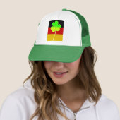 Ierse Duitse vlag Shamrock Clover St. Patrick Fun Trucker Pet (In situ)
