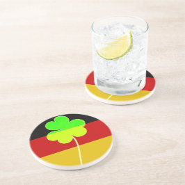 Ierse Duitse vlag Shamrock Clover St. Patrick Fun Zandsteen Onderzetter