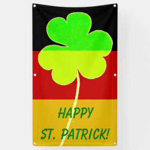 Ierse Duitse vlag Shamrock Clover St. Patrick Spandoek