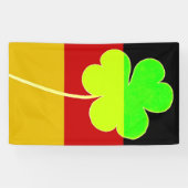 Ierse Duitse vlag Shamrock Clover St. Patrick Spandoek (Horizontaal)