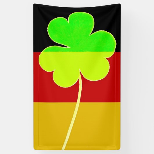 Ierse Duitse vlag Shamrock Clover St. Patrick Spandoek (Verticaal)