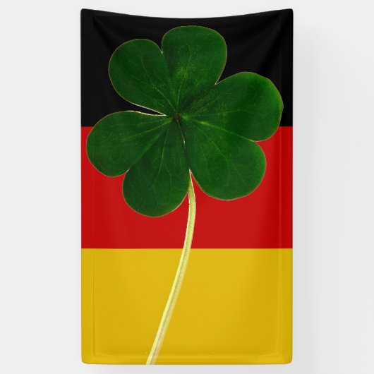 Ierse Duitse vlag Shamrock Clover St. Patrick Spandoek (Verticaal)