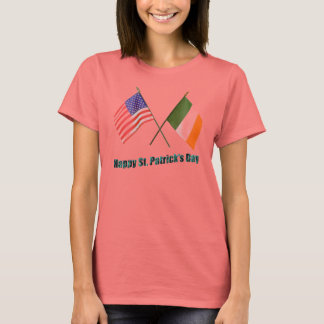 Ierse en Amerikaanse vlaggen T-shirt