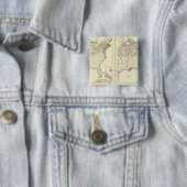 Ierse en Duitse bevolking 1870 Vierkante Button 5,1 Cm (In situ)
