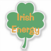 Ierse Energie Vierbladige Klaver St. Patrick's Dag Sticker (Voorkant)