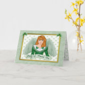 Ierse engel & banner - Binnen tekst Kaart (Gele Bloem)